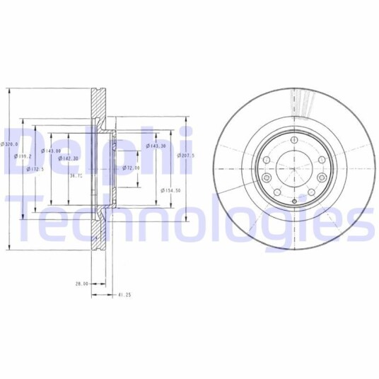 Bremseskive DELPHI BG9104 Bremseskive DELPHI BG9104