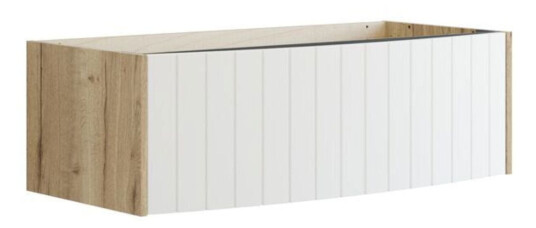 Dansani Inzo Vintage Rillet Servantskap 1 Skuff   Buet Natur Eik/hvit Matt / 100cm