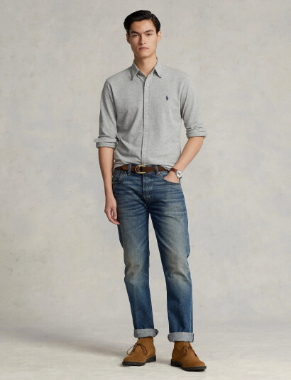 Polo Ralph Lauren Featherweight Mesh Shirt - Grey - L