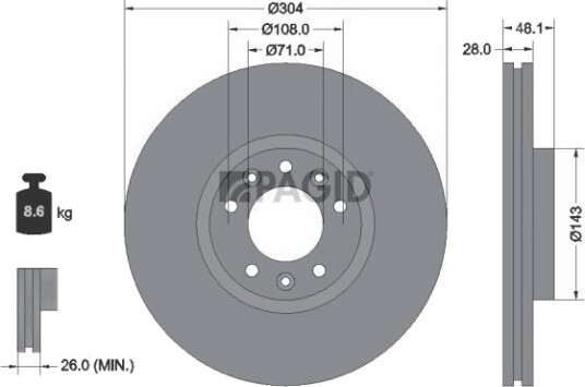 PAGID 55323NC Bremseskive
