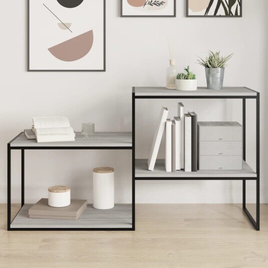 Vegghyller 4 stk grå sonoma 60x40x1,5 cm konstruert tre 8721012209350