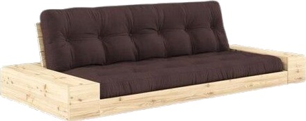 Karup Design Base Sovesofa med sideboks Klarlakkert furu/715 Brun