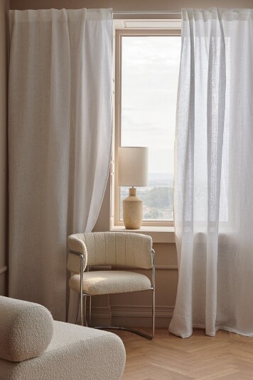Ellos Home   Gardin med multibånd Kara 2 pk   Hvit