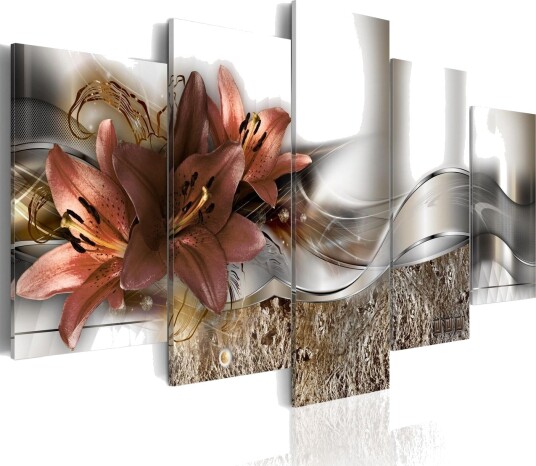 Bilde Lily Marsala And Abstraction 100x50 Artgeist sp. z o. o.