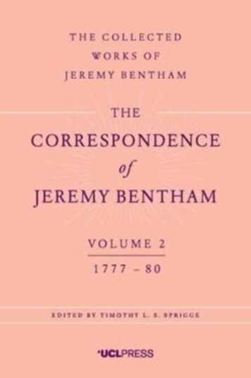 The Correspondence of Jeremy Bentham, Volume 2 1777 to 1780