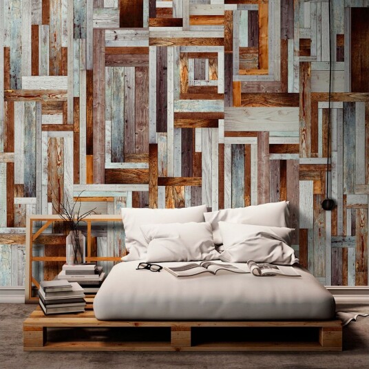 Fototapet Labyrinth Of Wooden Planks 50x1000 - Artgeist sp. z o. o.