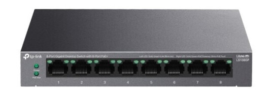 Tp-Link Litewave Ls108gp, Uhåndtert, Gigabit Ethernet (10/100/1000), Strøm Over Ethernet (Poe)