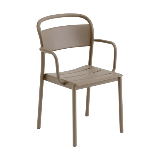 Muuto Linear Steel Armchairstol med armlener Taupe