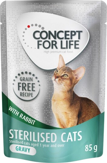 Concept For Life Kornfri Sterilised Cats Kanin I Saus 24 X 85 G