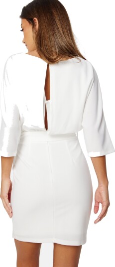 Bubbleroom Occasion Knot Slit Short Dress White 42