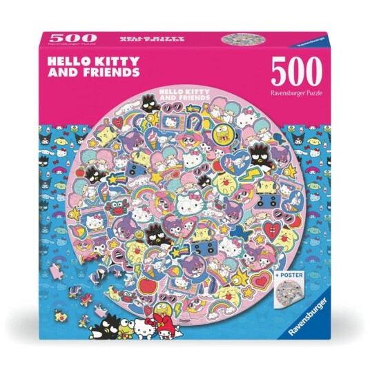 Ravensburger Rundt Puslespill 500 Brikker Hello Kitty and Friends