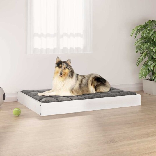 Vidaxl Hundeseng Hvit 91.5X64X9 cm Heltre Furu
