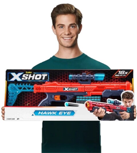 Zuru X-Shot Excel Hawk Eye blaster med kikkertsikte og 16 darts