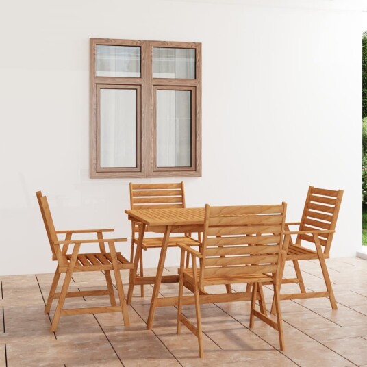 vidaXL Hagespisestue 5 deler heltre akasie