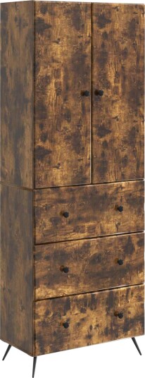 vidaXL Skapsett 2 pcs Røkt Eik 66 x 34,5 x 90 cm Konstruert tre