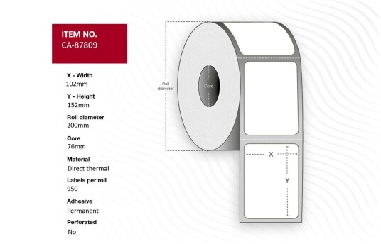 CAPTURE Label 102 x 152mm Core 76mm,