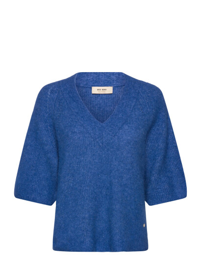 MOS MOSH Mmtaci 3/4 V-Neck Knit - Blue - M MOS MOSH Mmtaci 3/4 V-Neck Knit - Blue - M