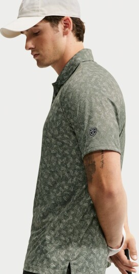 Nike M Par 5 Polo Micro Print 2 Golf pologenser herre Camo Green X Large