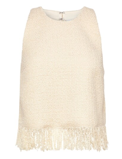 Dante6 Dante6 Nolise Fringe Bouclé Halter Top Cream 38 Dante6 Dante6 Nolise Fringe Bouclé Halter Top Cream 38