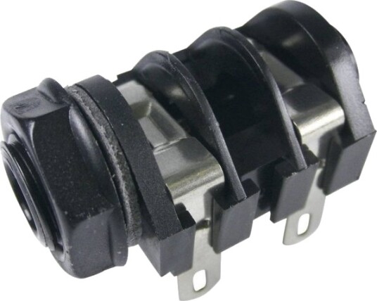 Cliff Cl1160a Jack-Plugg 6,35 Mm Kontakt Innfelt Horisontal Antall Pinner: 2 Mono Svart 1 Stk