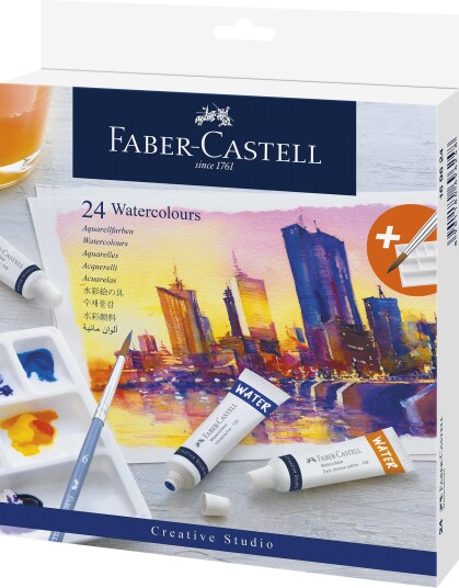 Faber-Castell Akvarell-sett 24x9 ml + palett