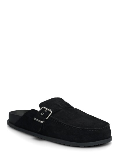 Tommy Hilfiger Bind Mule Washed Suede Black 45