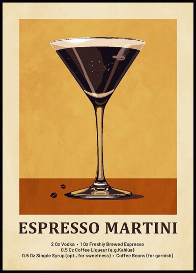 Espresso Martini Plakat Plakat / 21x30cm