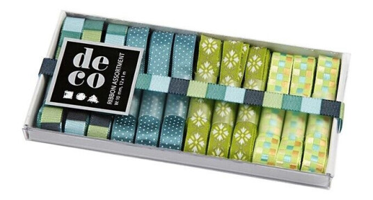 Creativ Company Ribbon Collection Blue Green 12pcs.