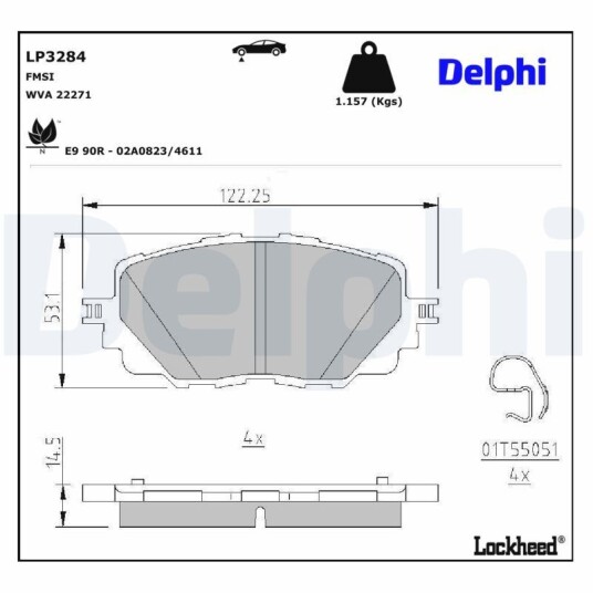 Bremseklosser DELPHI LP3284
