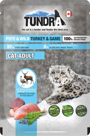 Tundra Pouch Kalkun Og Vilt 16X85G Våtfôr