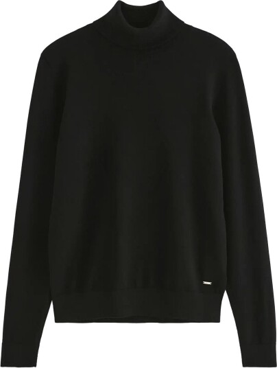 Lindex Fine Knit Jumper With Roll Neck Black L