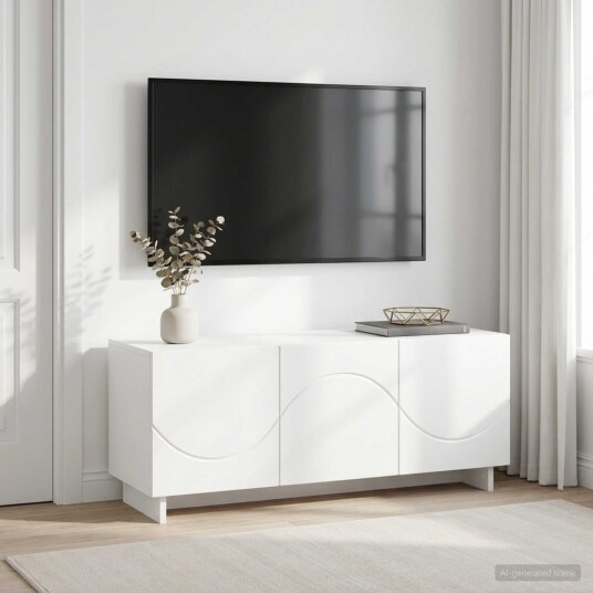 vidaXL TV benk 90 x 34,5 x 40 cm Hvit Konstruert tre