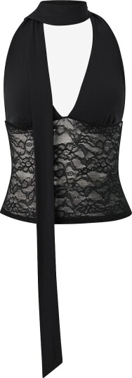 Gina Tricot Halternecktopp Scarf halterneck top Svart
