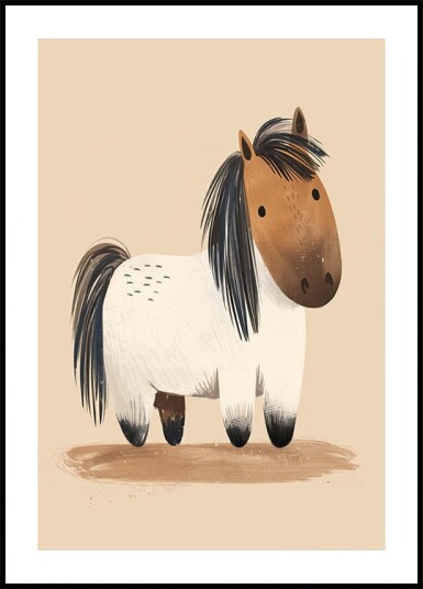 Cute Chubby Pony Plakat Plakat / 40x50cm
