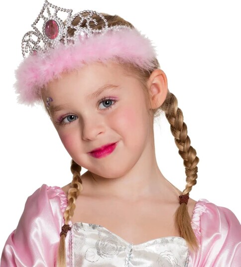 Boland Traciks Boland 44076 Fancy Kjole Tiara Barn Jente Feather Isopor Rosa Sølv Ce