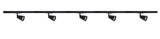 NorDesign Bocca spotskinne 5 spotter 2 meter - Svart