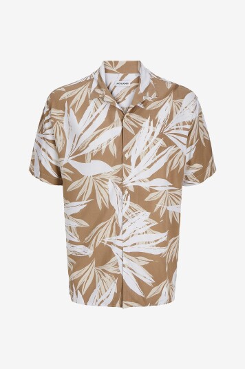 Jack & Jones Skjorte jjeJeff Tropical Aop Resort Shirt Grå Jack & Jones Skjorte jjeJeff Tropical Aop Resort Shirt Grå