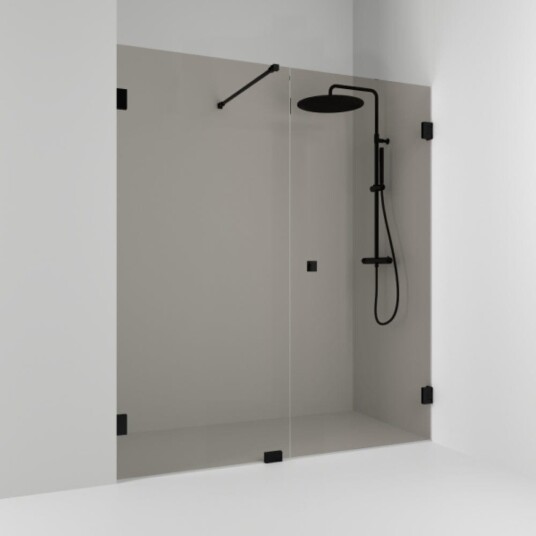 Svedbergs 180° Dusjnisje Rett|Fast 176,5 cm, Sort Matt/Bronseglass Svedbergs 180° Dusjnisje Rett|Fast 176,5 cm, Sort Matt/Bronseglass