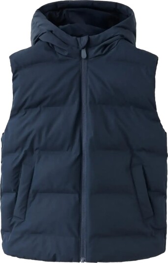 Mango Quilted Gilet With Hood Navy 5 6