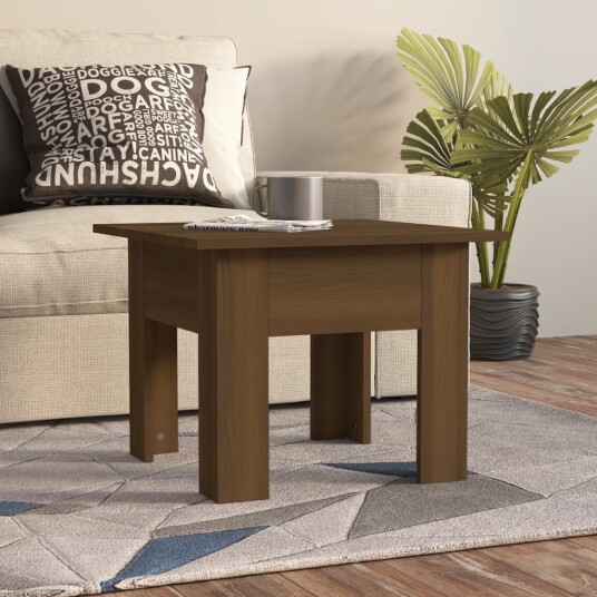 Salongbord brun eik 55x55x42 cm konstruert tre