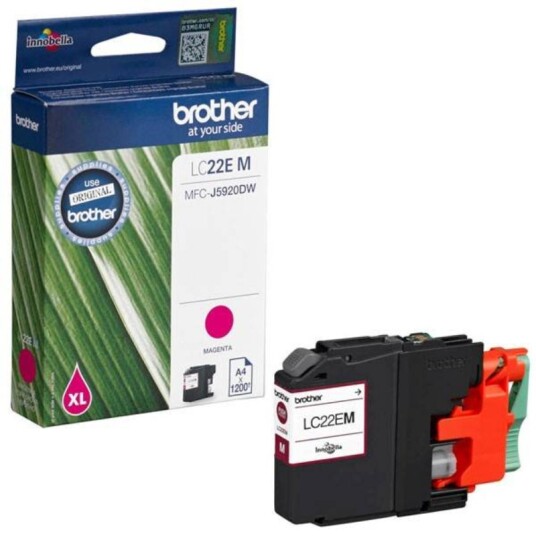 Brother LC22EM blekkpatron - Original - Magenta 1200 sider Brother LC22EM blekkpatron - Original - Magenta 1200 sider