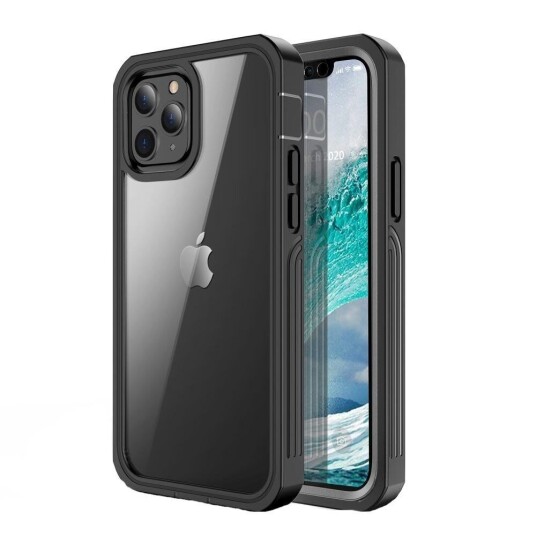 INCOVER iPhone 12 / 12 Pro Heavy Duty Case - Håndverker Deksel - Gjennomsiktig / Svart