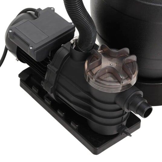 vidaXL Sandfilter for basseng med 6-veis ventil svart