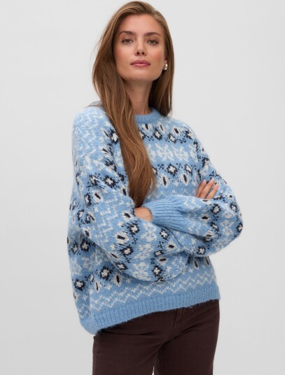 Vero Moda Elin Long Sleeve Pullover Blå L