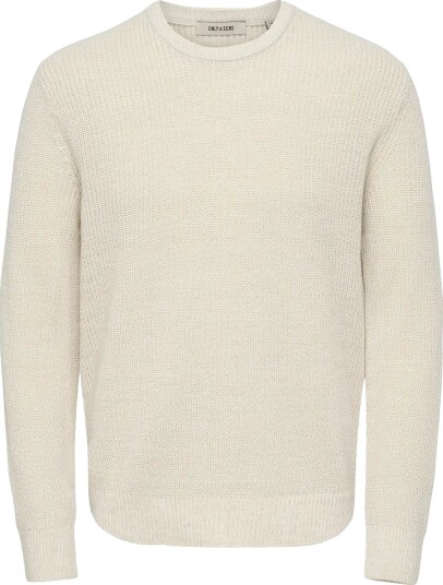 ONLY & SONS Onsjonas Reg Crew Neck Knit EGRET XS