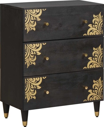 Serviesskap Svart 60 x 33 x 75 cm Massiv mango tre Serviesskap Svart 60 x 33 x 75 cm Massiv mango tre