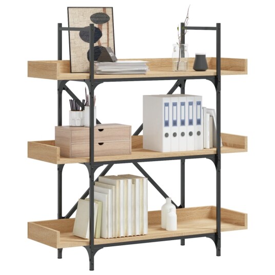 Bokhylle 3 etasjer sonoma eik 100x33x108,5 cm konstruert tre 8721012194700 Bokhylle 3 etasjer sonoma eik 100x33x108,5 cm konstruert tre 8721012194700