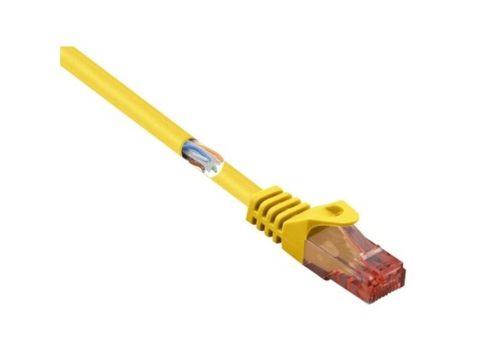 Renkforce Rj45 Netværkskabel Patchkabel Cat 6 U/Utp 0.50 M Gul Med Låsebeskyttelse Halogenfri 1 Stk