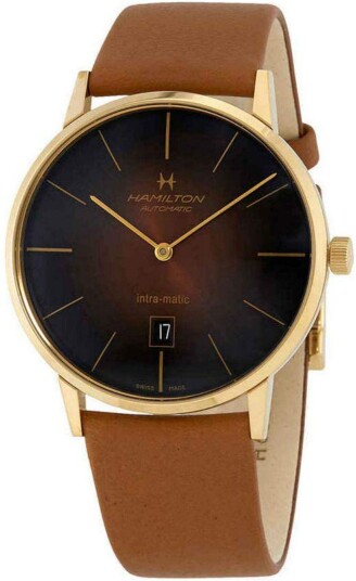 Hamilton Herreklokke H38735501 American Classic Intra Matic Brun/Lær