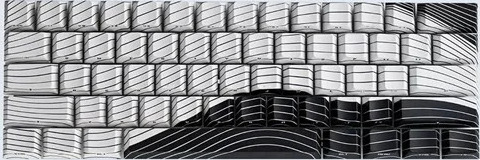 Wooting Magnetic Waves ANSI Keycaps Black & White edition Tastehetter Engelsk USA Svart